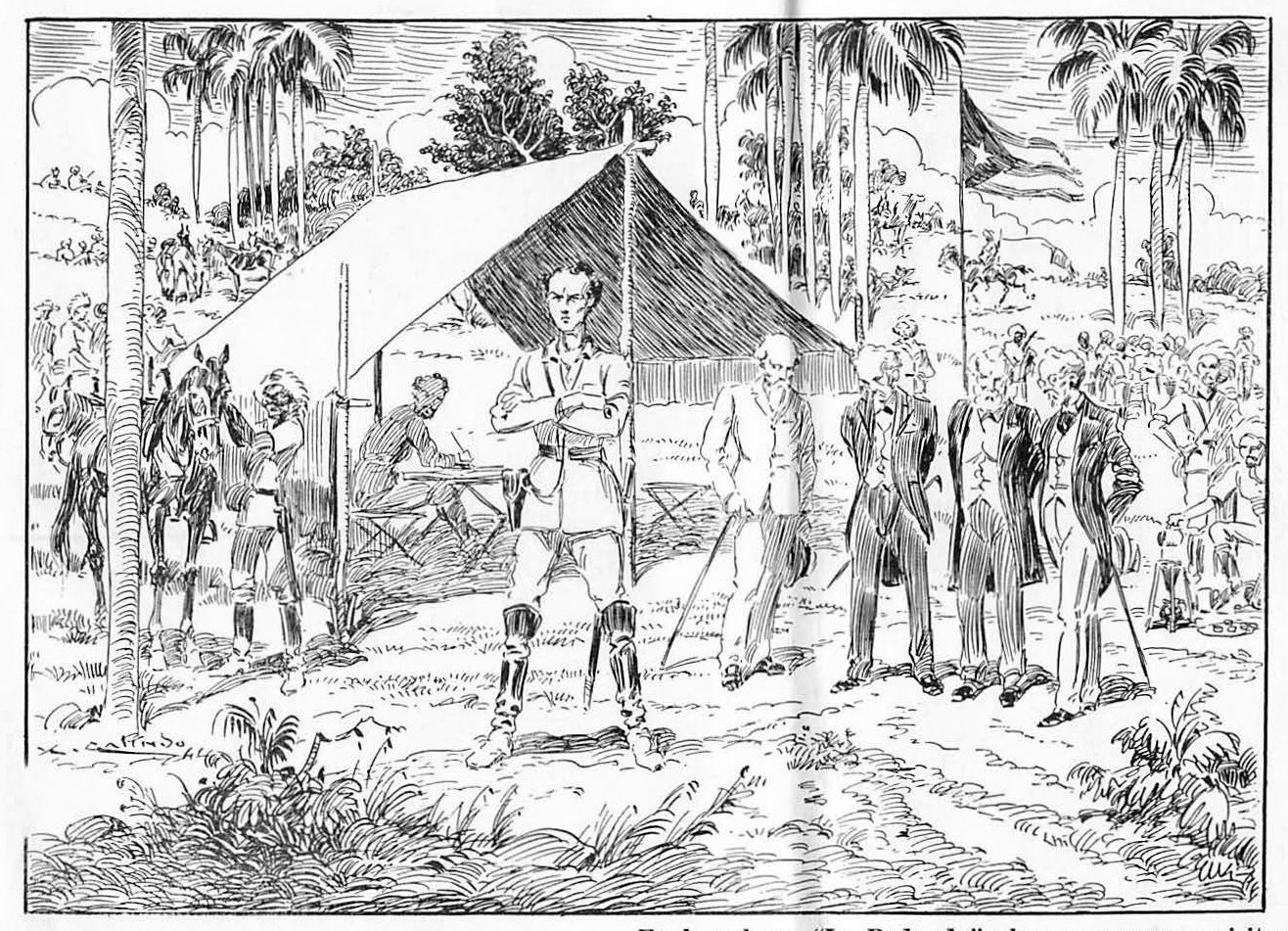 In camp at La Redonda, a delegation asks Major Ignacio Agramonte, with what will you continue this bloody fight? His famous response, With the shame of the Cuban People!